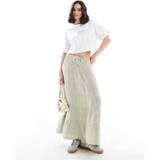 Cotton On Tiered Maxi Skirt - Green Gingham