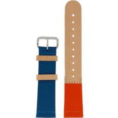 Triwa Yankee Canvas Classic 20mm Watch Strap - Blue/Orange/Silver