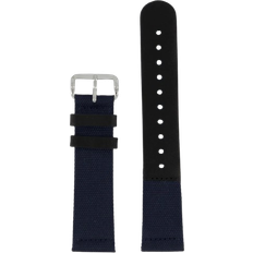 Triwa Canvas Classic 20mm Watch Strap - Black/Silver