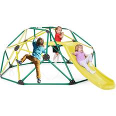 Casart 8FT Dome Climber Kids Toddler Climbing Frame w/ Slide & MetaL Structure