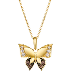 18 inch necklace Le Vian Garden Party Diamond Butterfly Necklace 1/6 ct tw 14K Honey Gold 18" one size