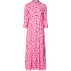 Yas Maxi Shirt Dress - Pink/Red