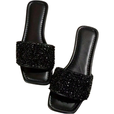 Shein Women Fashion Rhinestone Sandals Black CN36,CN37,CN38,CN39,CN40,CN41,CN42,CN43