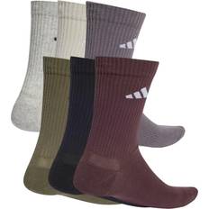 Men - Purple Socks adidas 6-Pack Logo Crew Socks - Olive Strata/Grey Strata/Beige/Aurora Ruby