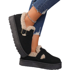 Shein New ThickSoled Black Winter Snow Boots For Women Thermal Lined Warm Shoes