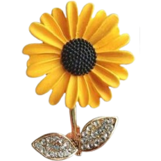 Yellow Brooches Shein pc Elegant Sunflower Brooch Fashionable Lapel Pin For Womens Blazer Sweater Decoration