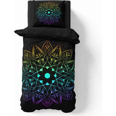 Indusia Design Sengesett Mandala Rainbow 150x210 Dynetrekk Svart (210x150cm)
