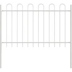 120.0 cm Staket vidaXL Garden Fence White Steel 170 x 120 cm 170x120cm