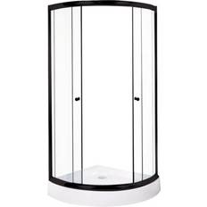 Duschkabin 981-serien 90x90 Svart Klarglas Med Lågt Kar 90x90x200 cm