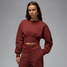 Jordan Women Jumpers Jordan Nike Flight Fleece Women's Cropped Sweatshirt - Brown