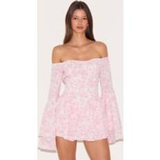 Pink - Women Jumpsuits & Overalls PrettyLittleThing Bardot Flare Sleeve Playsuit - Pink