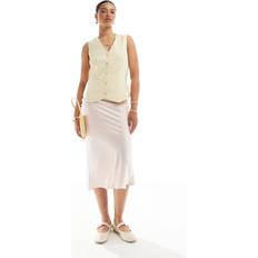 Pink - Women Skirts New Look Satin Bias Midi Skirt - Pale Pink