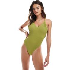 Vero Moda Cross Back Crinkle Swimsuit - Green