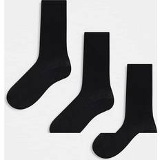 Arket Kläder Arket Ribbade Bomullsstrumpor 3-pack - Svarta