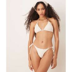 Mesh Swimwear Stradivarius Crochet Bikini Top - Ecru