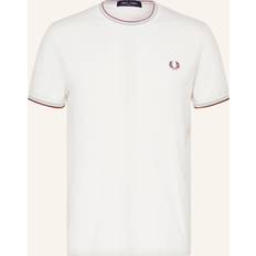 Fred Perry Herr T-shirts Fred Perry T-shirt Med Dubbla Ränder - Ecru
