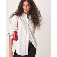 Gant Women Clothing Gant Women Relaxed Fit Striped Contrast Shirt - White
