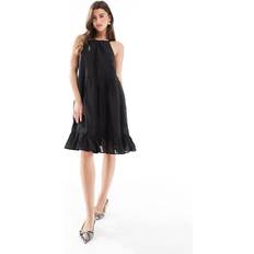 French Connection Hollan Mini Dress With Bow Back - Black