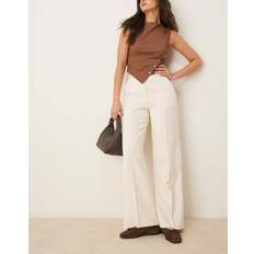 Abercrombie & Fitch Women Trousers & Shorts Abercrombie & Fitch High Rise Loose Trousers Cream Pinstripe