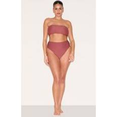Orange Bikiniunderdelar PrettyLittleThing Plus Rust Basic High Waist Bikni Bottom - Orange