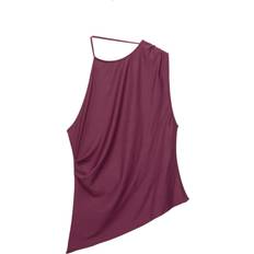 Pull&Bear Dame Toppe Pull&Bear Oneshoulder-Top Med Åben Ryg - Vinrød