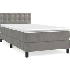 vidaXL Ramsäng Med Madrass Ljusgrå 90x200 cm Ramsäng 90x203cm