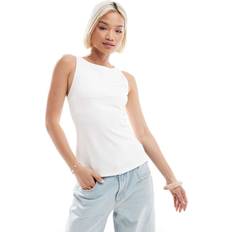 Boat Neck Tank Tops Stradivarius Tailored Top - White