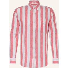 Gant Skjortor Gant Reg Cotton Linen Stripe Shirt - Tegel Röd