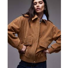 Topshop Bomberjacka I Mockaimitation Oversize - Brun
