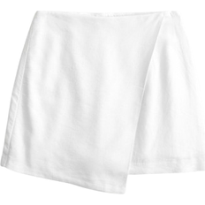 Abercrombie & Fitch The A&F Scarlett Linen-Blend Wrap Mini Skort White