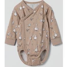 Polarn O. Pyret Children's Clothing Polarn O. Pyret Geese Print Wraparound Bodysuit - Beige