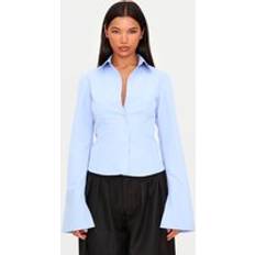 PrettyLittleThing Cotton Fitted Shirt - Light Blue