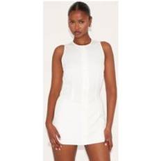 White Jumpsuits & Overalls PrettyLittleThing Woven Full Button Down A Line Skort Playsuit - White