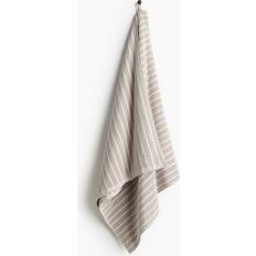 H&M Randig badhandduk Badlakan Vit, Beige (140x70cm)