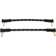 Fender 099-0820-087 Deluxe Series instrumentkablar 2-pack, vinkel/vinkel, 6 ", tweed 0.2m