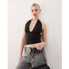 Weekday Sort Top Med A-Form Og Dyb Halterneck