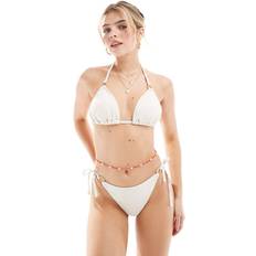 Beige Bikini Bottoms New Look Textured Bikini Bottoms - Cream
