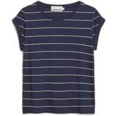 Armedangels Women's T-shirt Jilaana Fine Stripes - Bleu