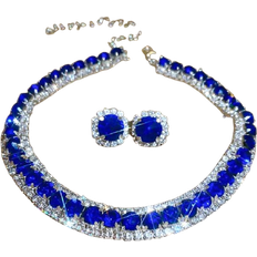 Blue - Women Jewellery Sets Shein Set Crystal Necklace Earrings Jewelry Set