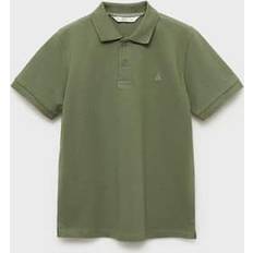 Gröna Pikétröjor Barnkläder Mango Boys Short Sleeve Polo Shirt - Forest Green