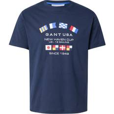 Gant T-shirts Gant Flag Logo Print T-shirt - Navy