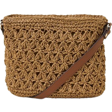 Accessorize Liten Axelremsväska I Strå - Beige