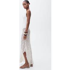 Transparent Dresses Mango Lace Dress With Draped Neck - Off White