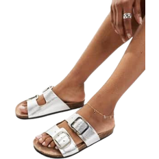 New Look Sandaler Med Två Remmar Och Spännen - Silverfärgade