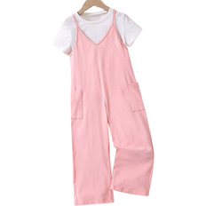 Shein Young Girls Solid Color Sleeveless Jumpsuit