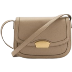 Mango Crossbody Bag With Flap - Light/Pastel Brown