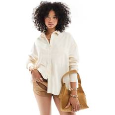 Pull&Bear Oversized Skjorte Med Striber - Lysegul