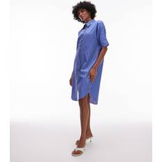 Arket Women Dresses Arket Half Sleeve Midi Shirt Dress - Blue Pinstripe