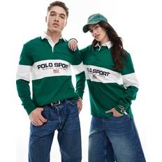 Polo Ralph Lauren Sport Capsule Unisex Flag Logo Chest Panel Rugby Classic Oversized - Mid Green