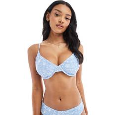 Women Bikinis Hollister Curvy Underwire Bikini Top - Blue Print